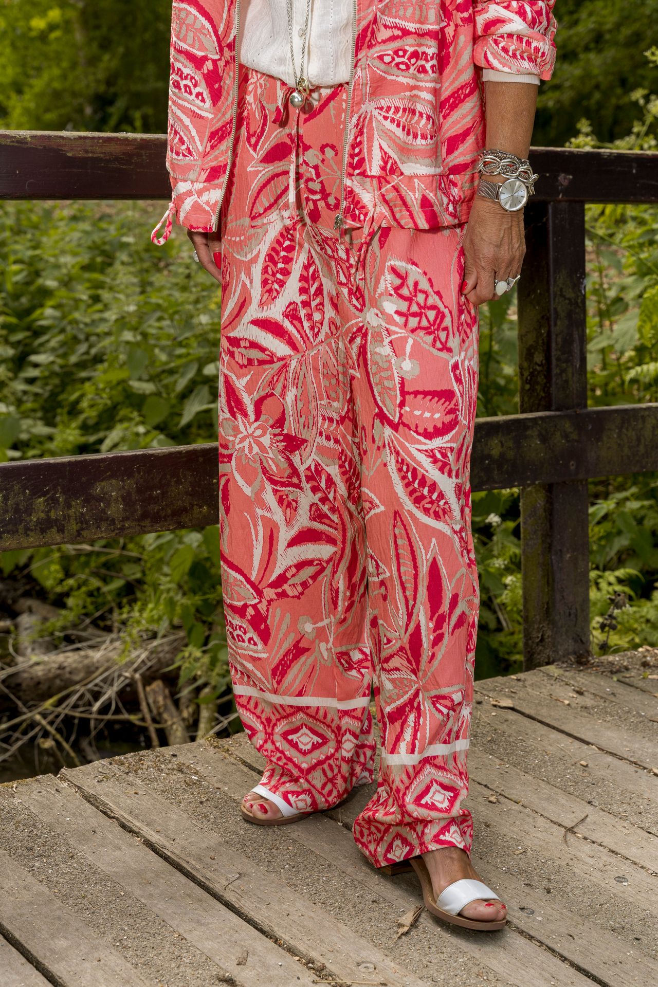Fos Fashion 7385 Broek Rikki begonia Coraal 2900156533071