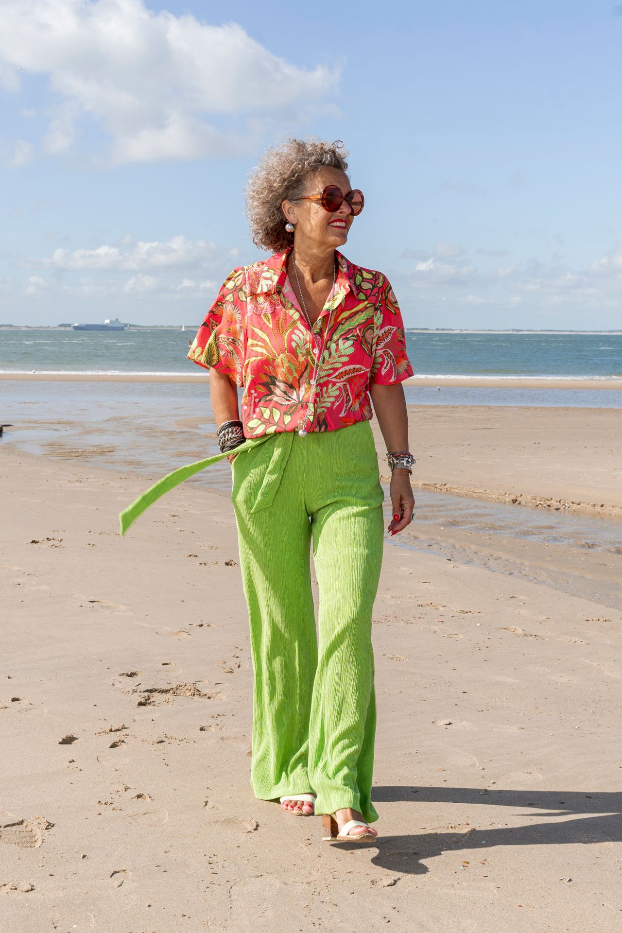 Tramontana Blouse Blooming Floral Stitch Print Corals 099995 2900151427023