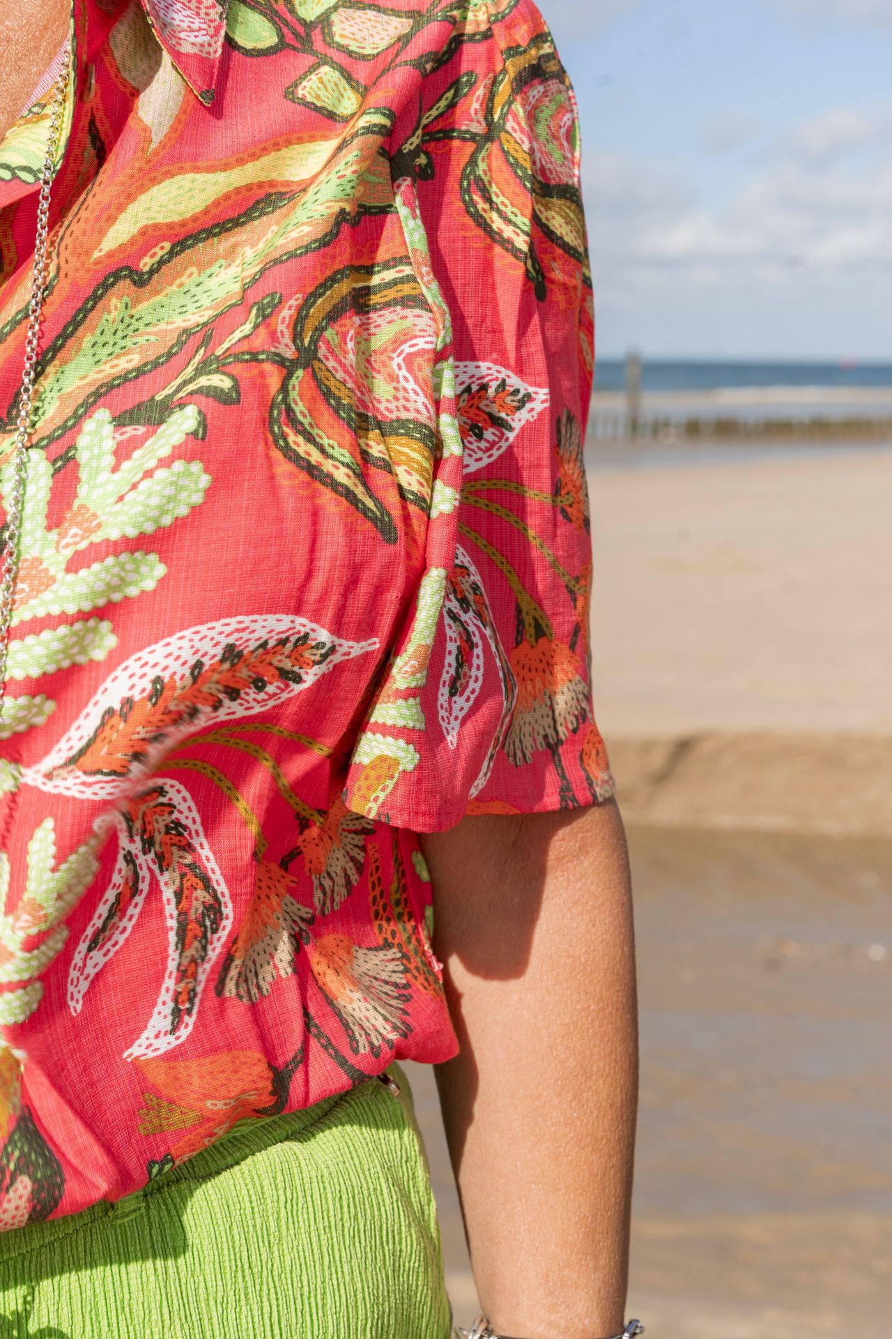 Tramontana Blouse Blooming Floral Stitch Print Corals 099995 2900151427023