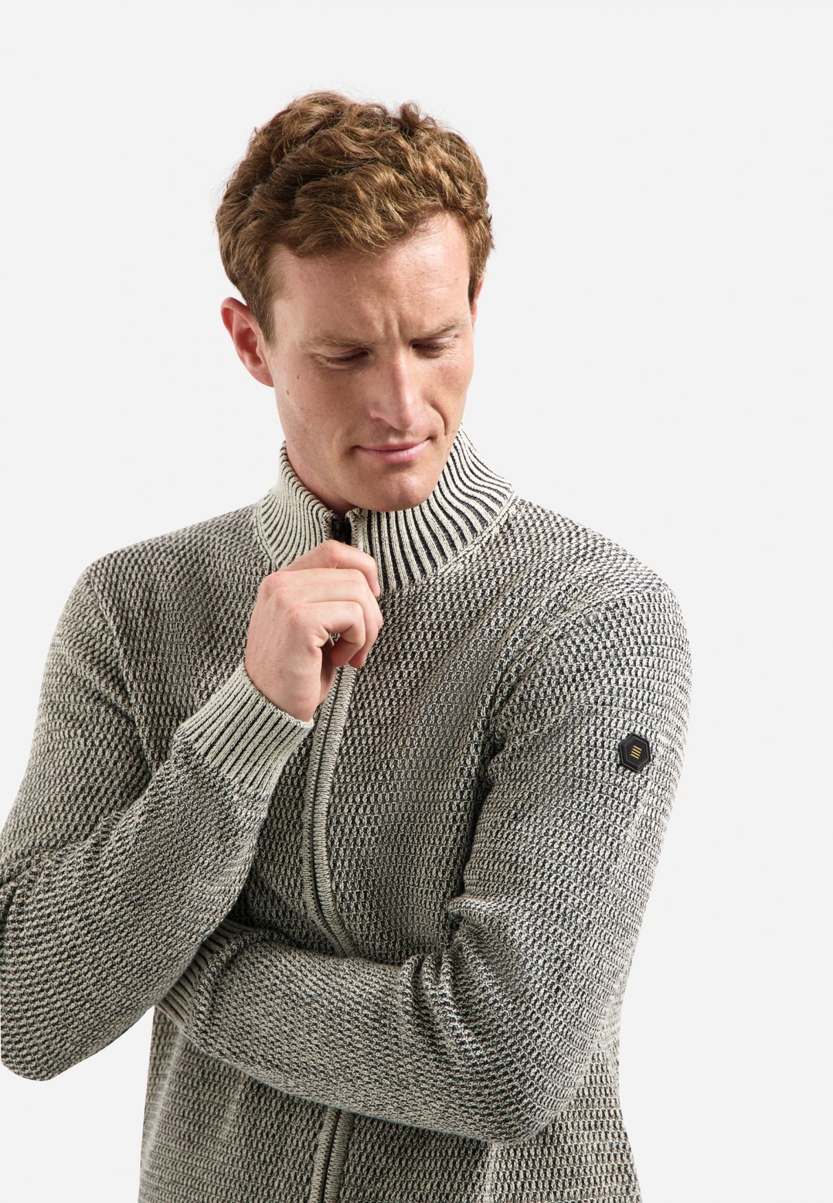 No Excess Cardigan 2 Coloured Melange 014 stone 2900159480082