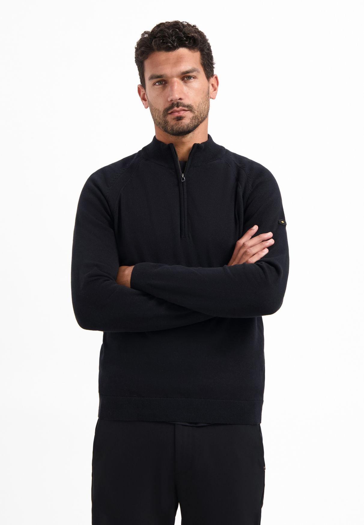 No Excess Pullover Half Zip High Collar Solid 020 black 00115230-EKA14000100000066