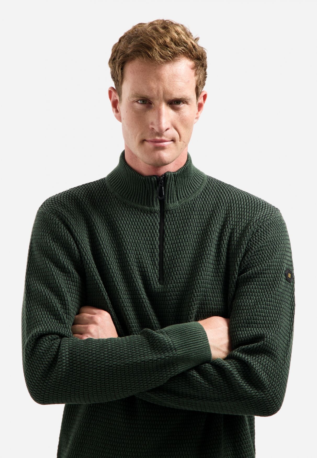 No Excess Pullover Half Zipper 2 Coloured Melange 052 dark green 2900159467045