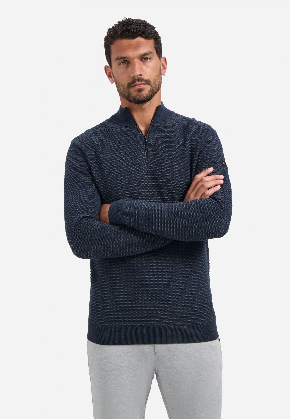 No Excess Pullover Half Zip Jacquard Plated 078 night 00114770-EKA14000100000065