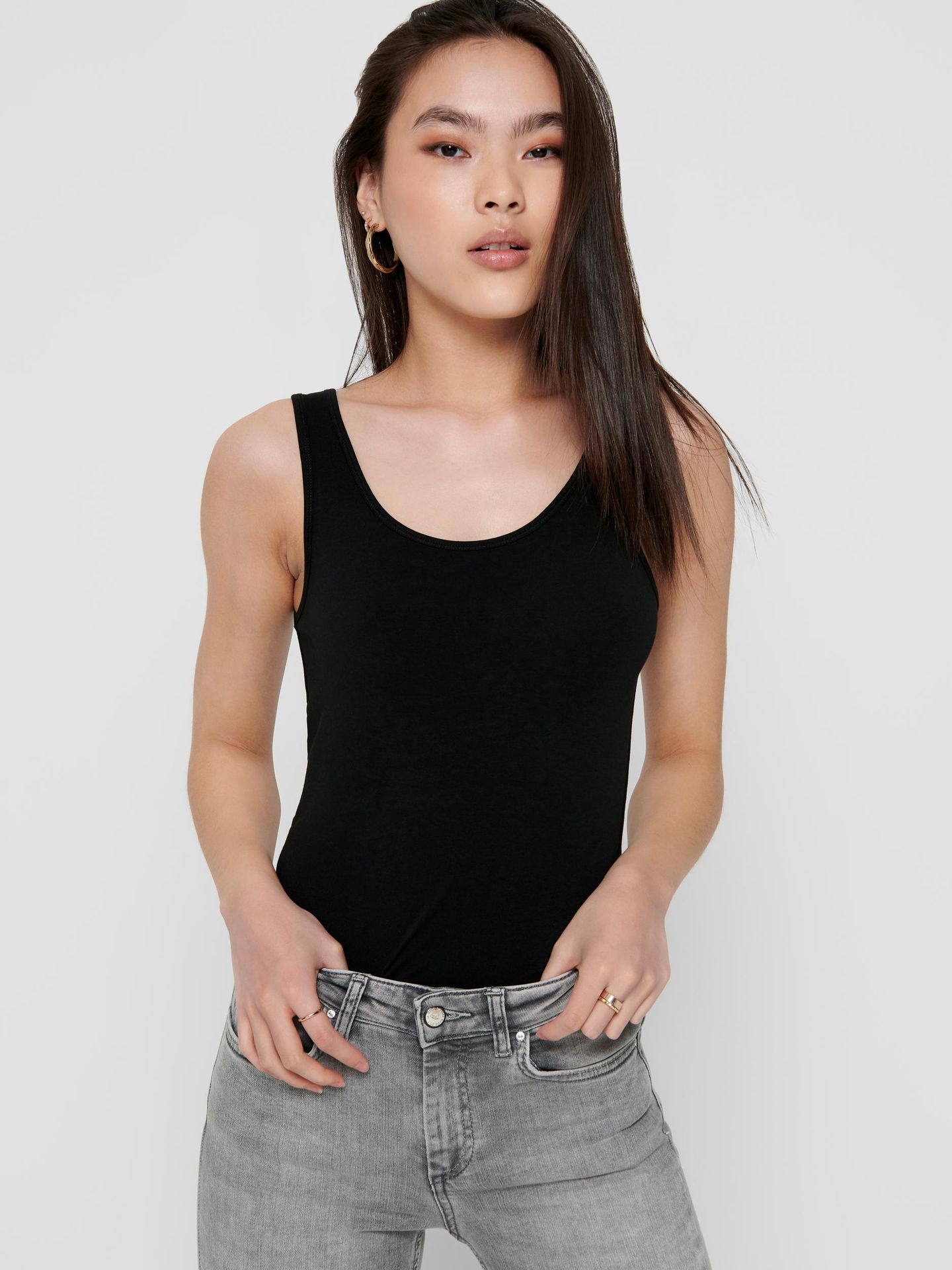 Only ONLLIVE LOVE S/L TANK TOP NOOS - Black Black 2900131026048