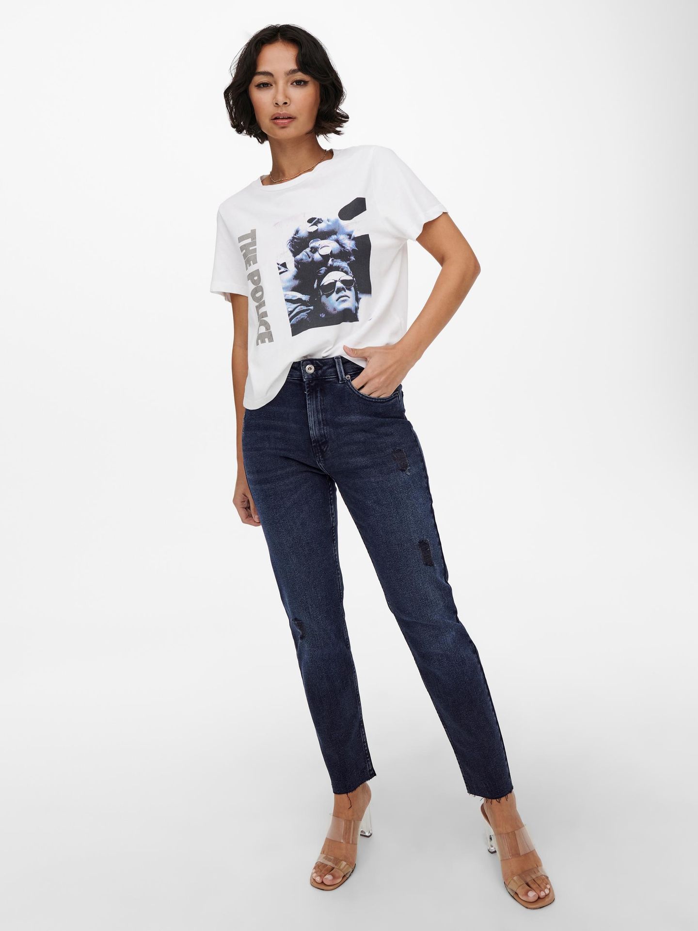 Only ONLEMILY LIFE HW ST RW CR AK MAE546 - Blue Black D Blue Black Denim 2900126493091