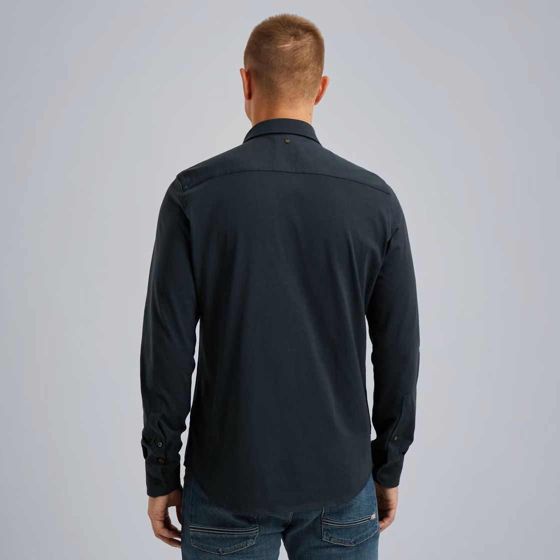 Pme Legend LONG SLEEVE SHIRT Satin Jersey Navy Blazer 2900156402032