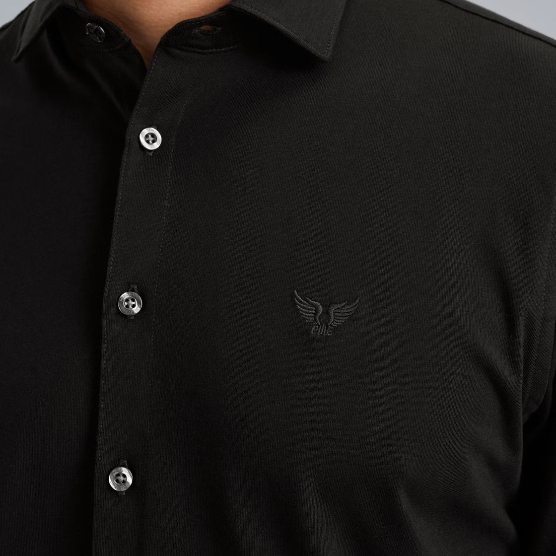 Pme Legend LONG SLEEVE SHIRT Satin Jersey Black 2900156404029