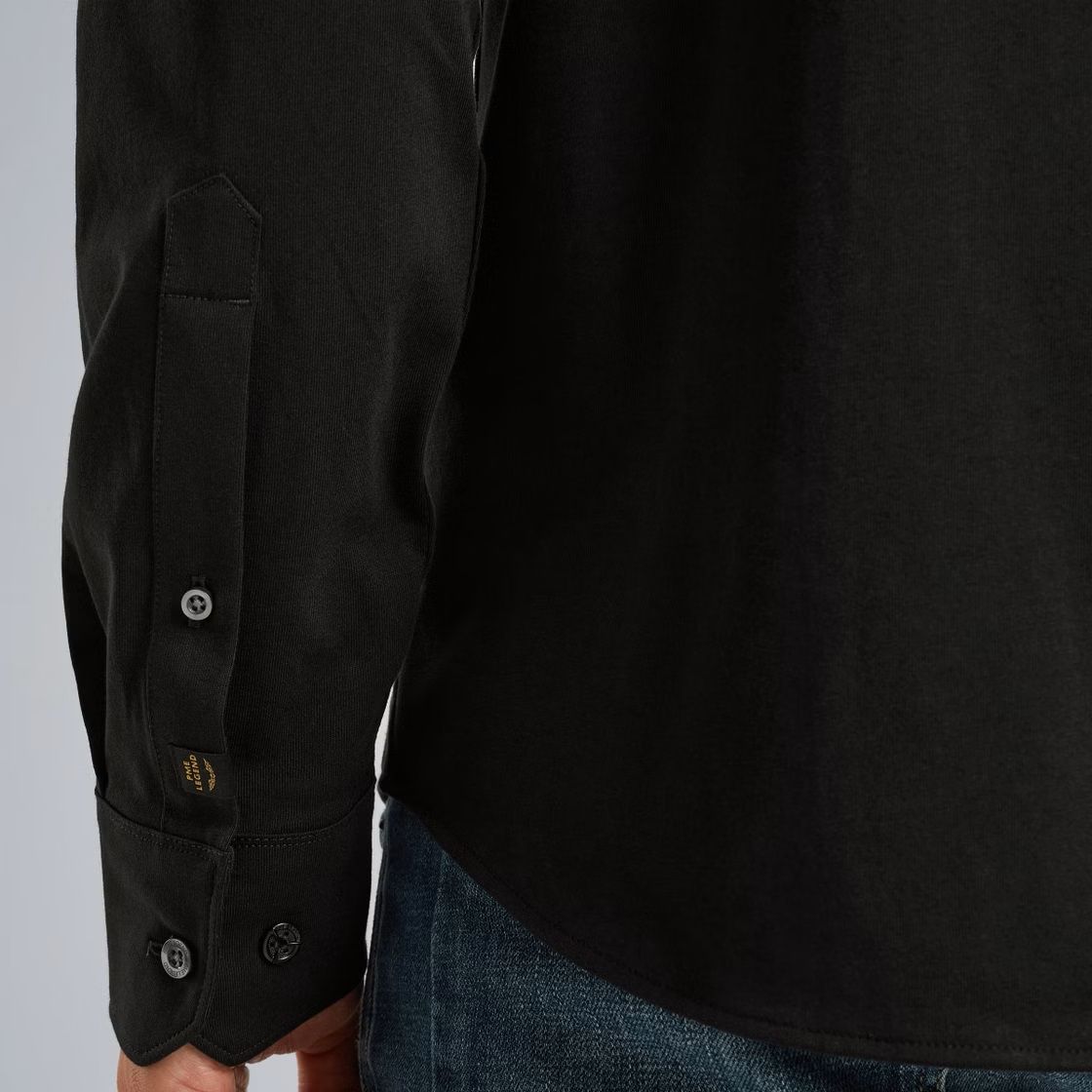 Pme Legend LONG SLEEVE SHIRT Satin Jersey Black 2900156404029