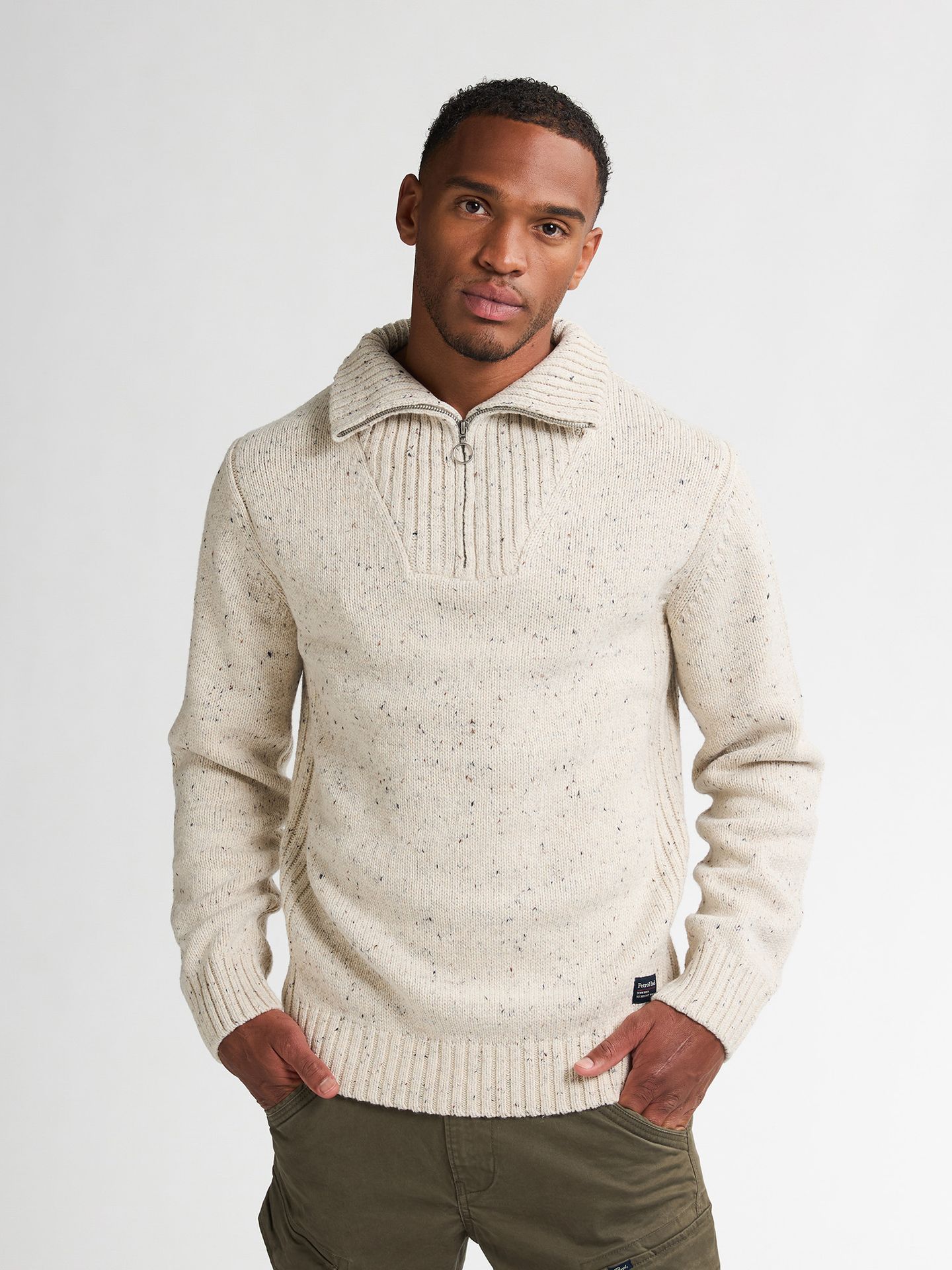 Petrol Industries Men Knitwear Collar 0009 antique white melee 00114858-EKA26002700000117