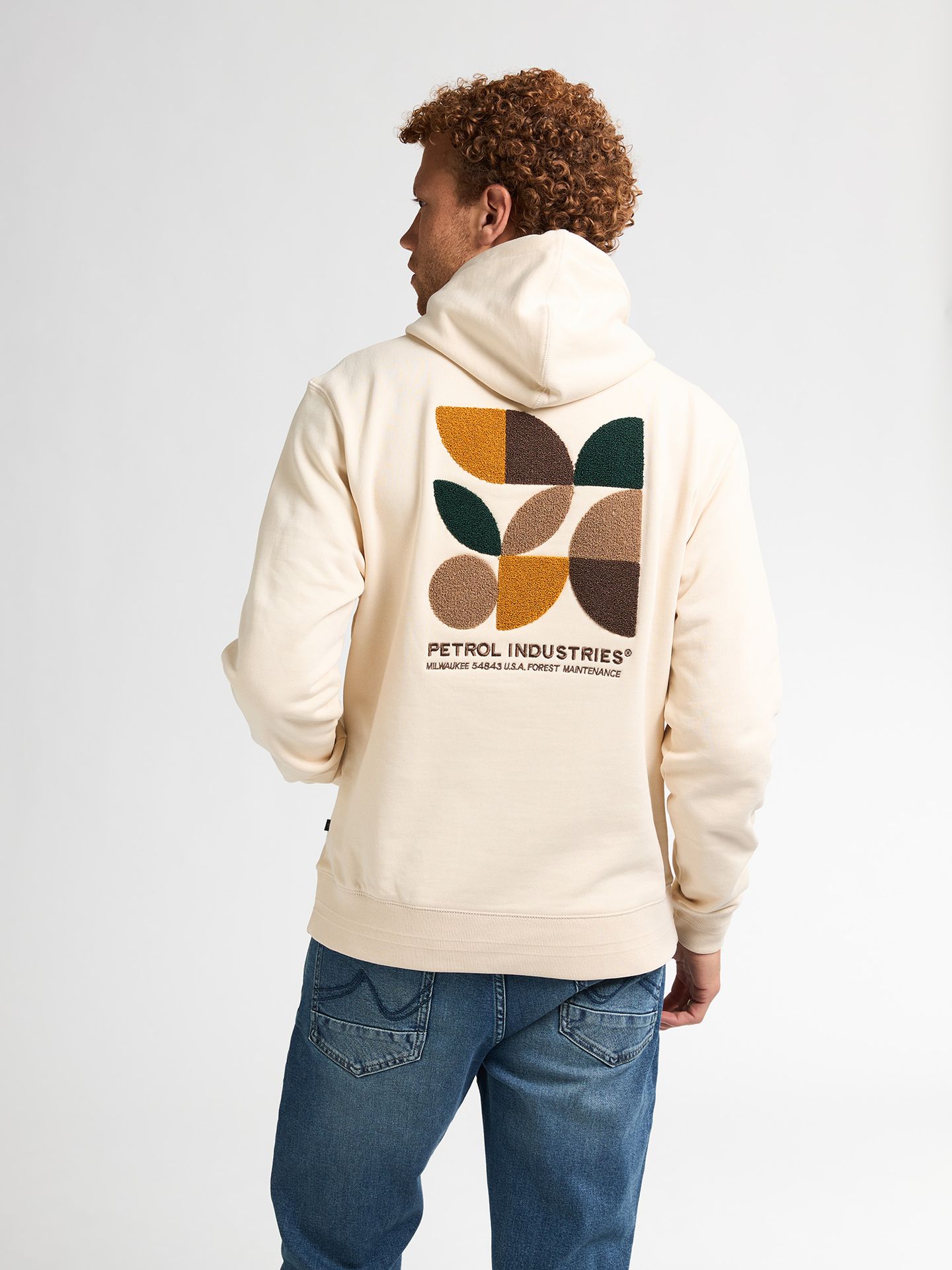 Petrol Industries Men Sweater Hooded Print 1108 raw sand 2900158759042