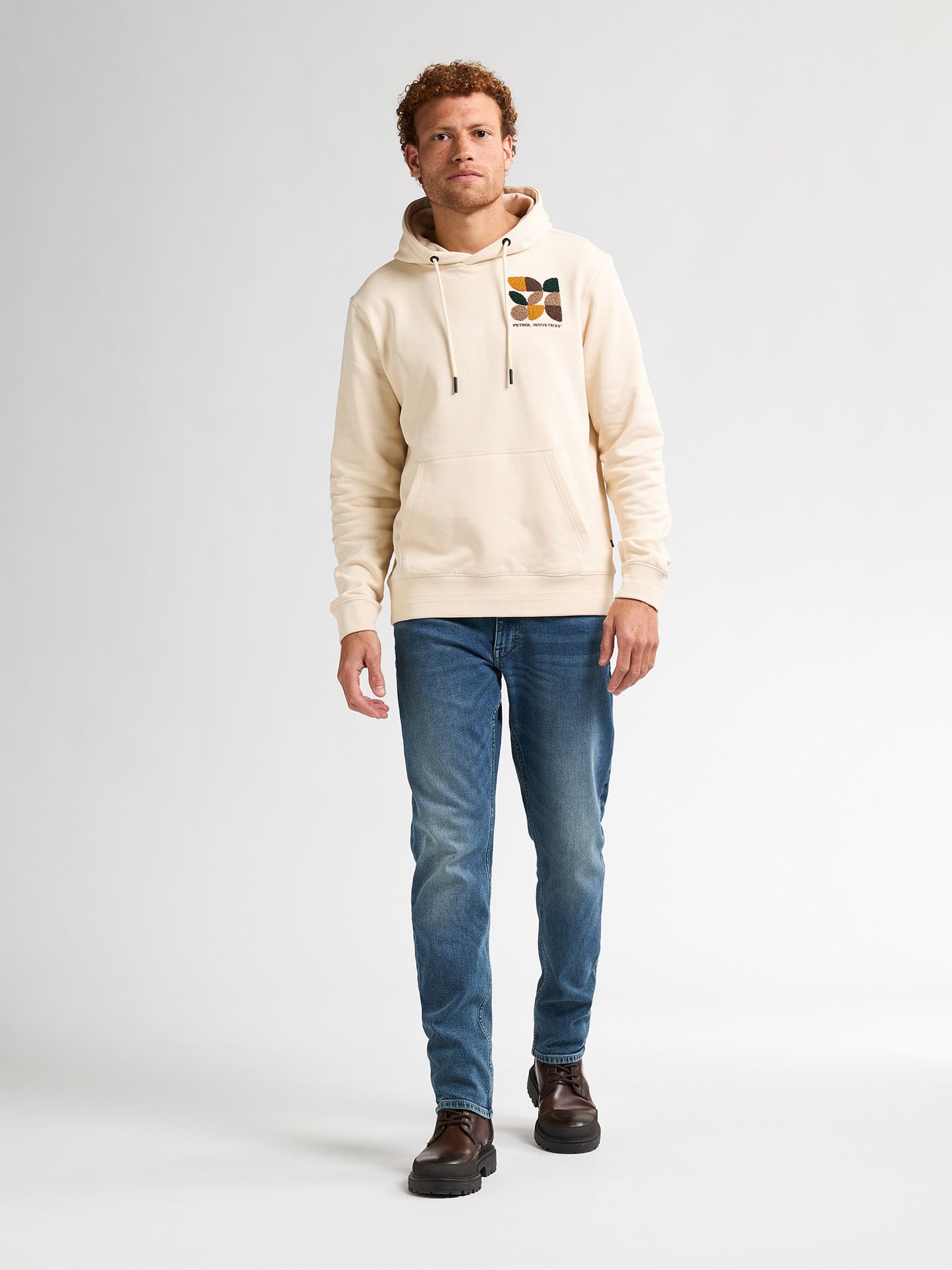 Petrol Industries Men Sweater Hooded Print 1108 raw sand 2900158759042