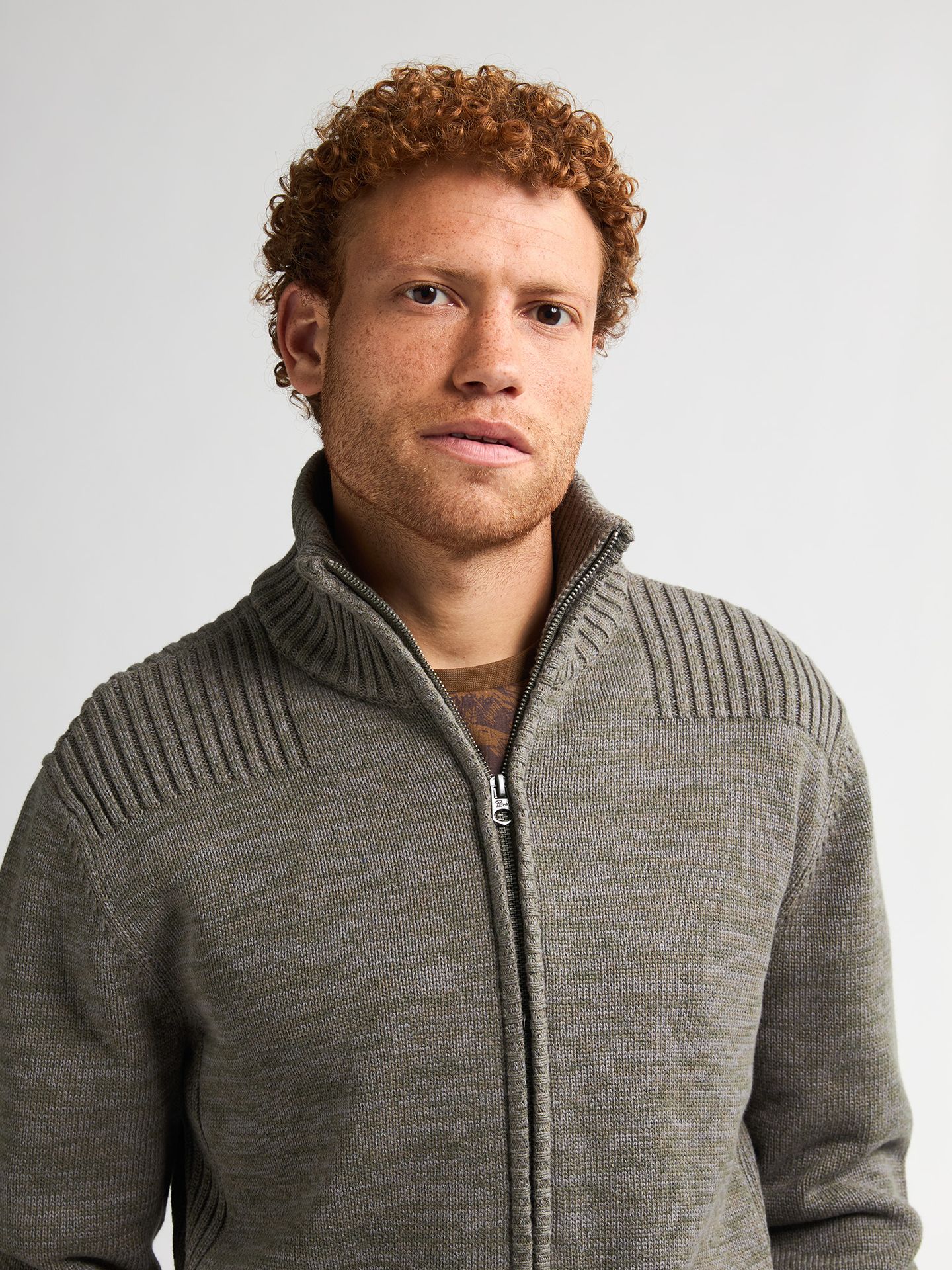 Petrol Industries Men Knitwear Collar Cardigan 6174 mossy stone 2900159638063