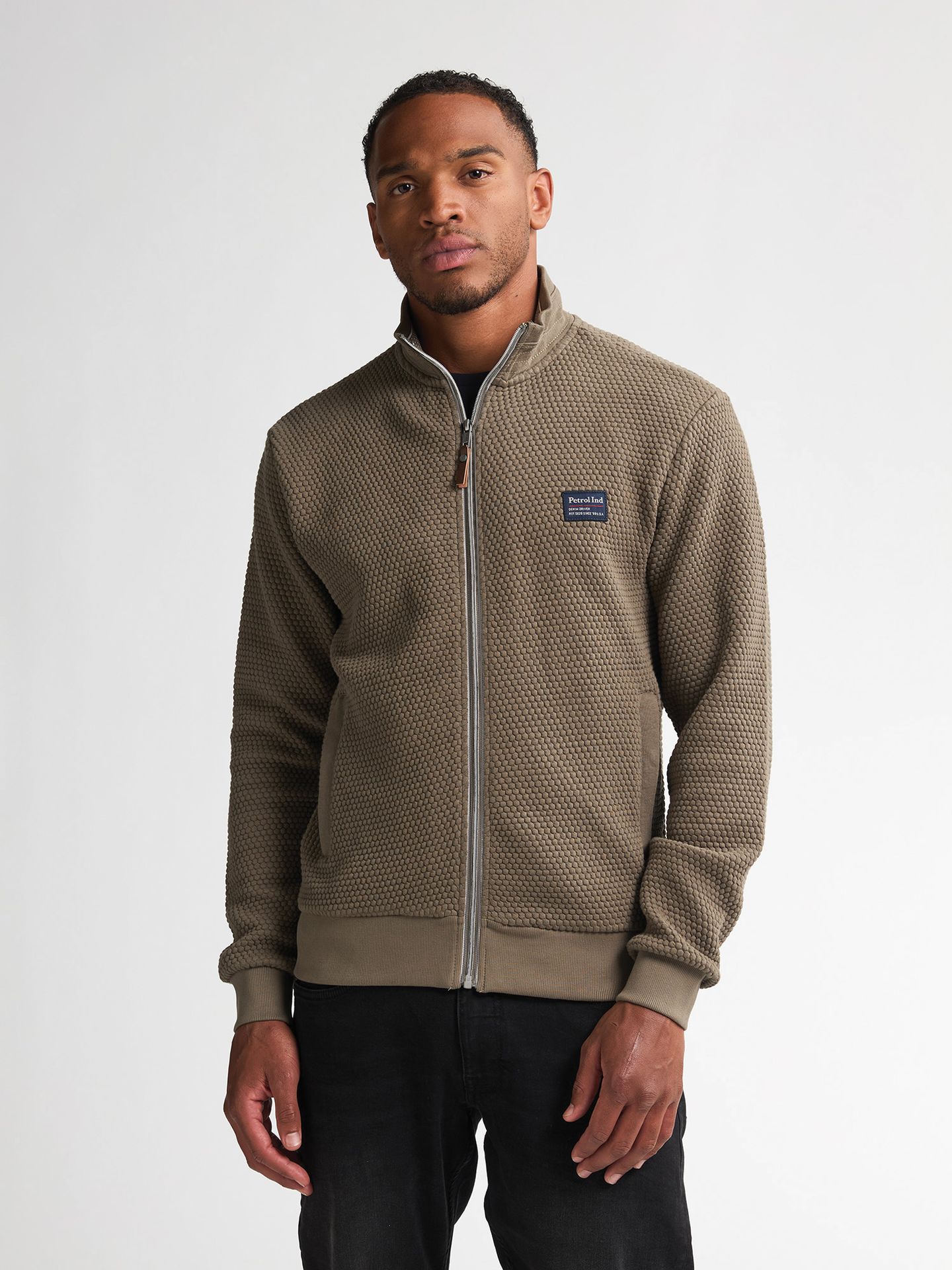 Petrol Industries Men Sweater Collar Zip 6174 mossy stone 00114250-EKA26002700000165
