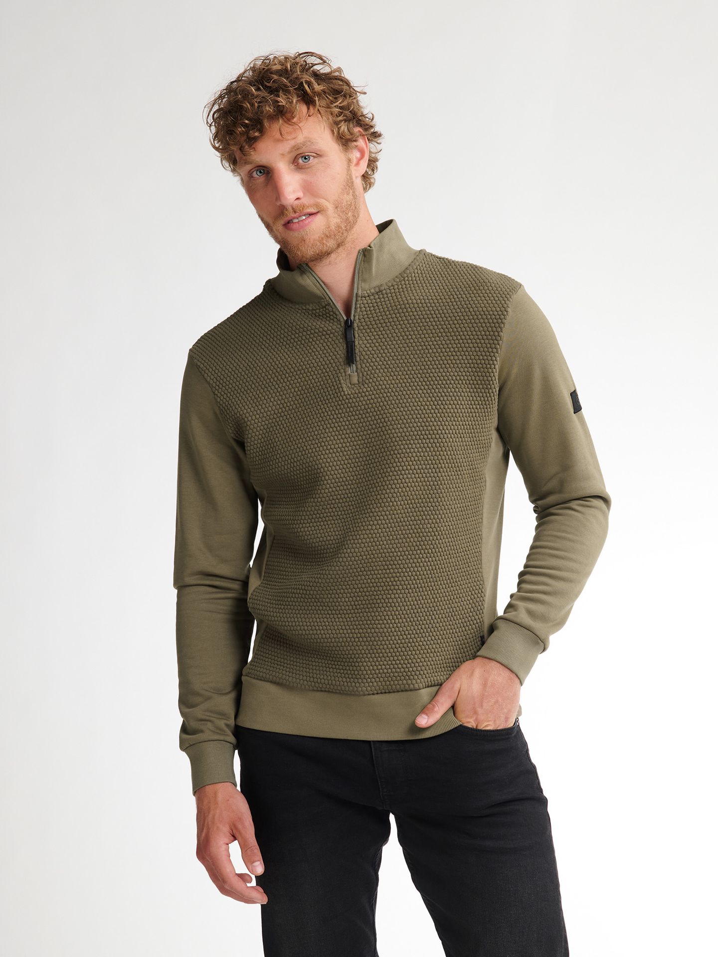 Petrol Industries Men Sweater Collar Zip 6174 mossy stone 00114369-EKA26002700000165