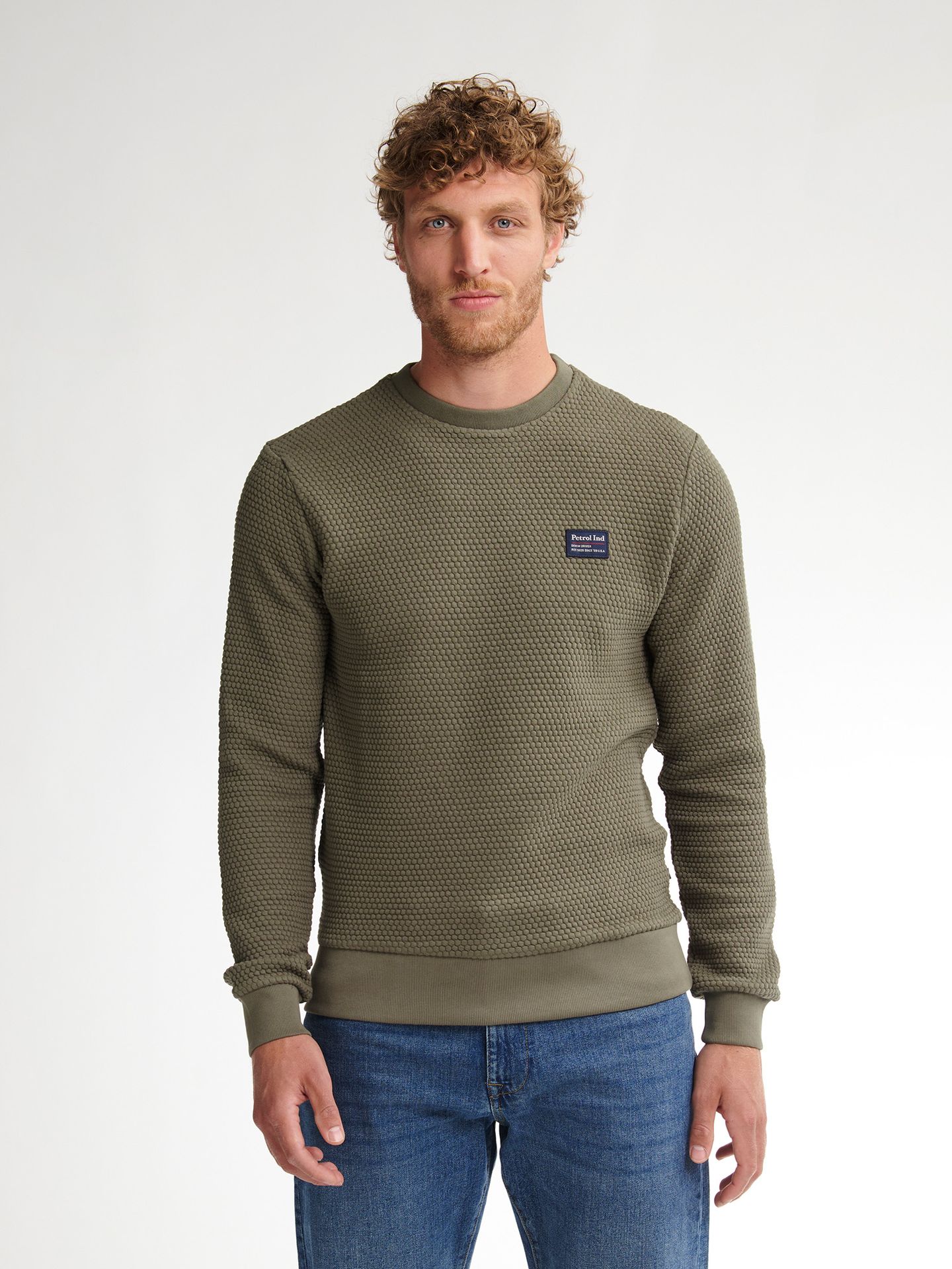 Petrol Industries Men Sweater Round Neck 6174 mossy stone 00114251-EKA26002700000165