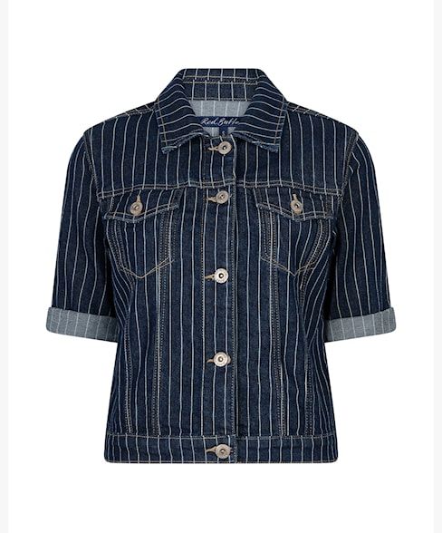 Red Button Jackie Short Sleeve Denim Pinstripe rinse605 00117311-EKA26007300000142