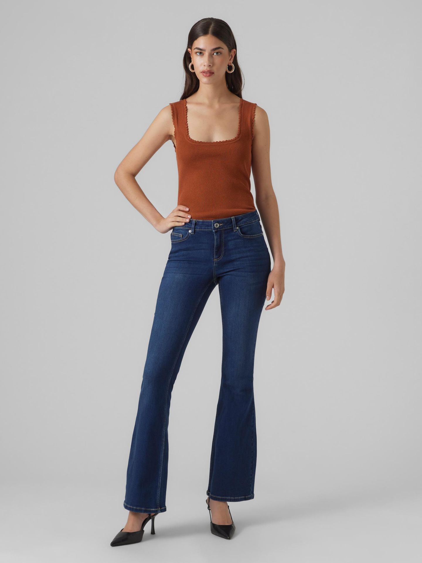 Vero Moda VMSCARLET MR SKN FLARED J VI3344 GA Dark Blue Denim 2900140781075