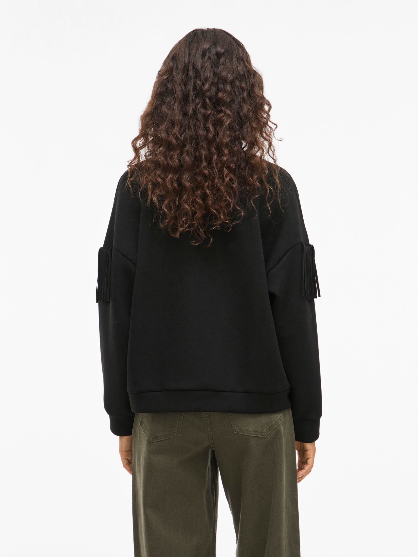 Object VIREFLECT L/S O-NECK FRINGE SWEATSH Black Beauty 2900160813039 Object VIREFLECT L/S O-NECK FRINGE SWEATSH Black Beauty 2900160813039