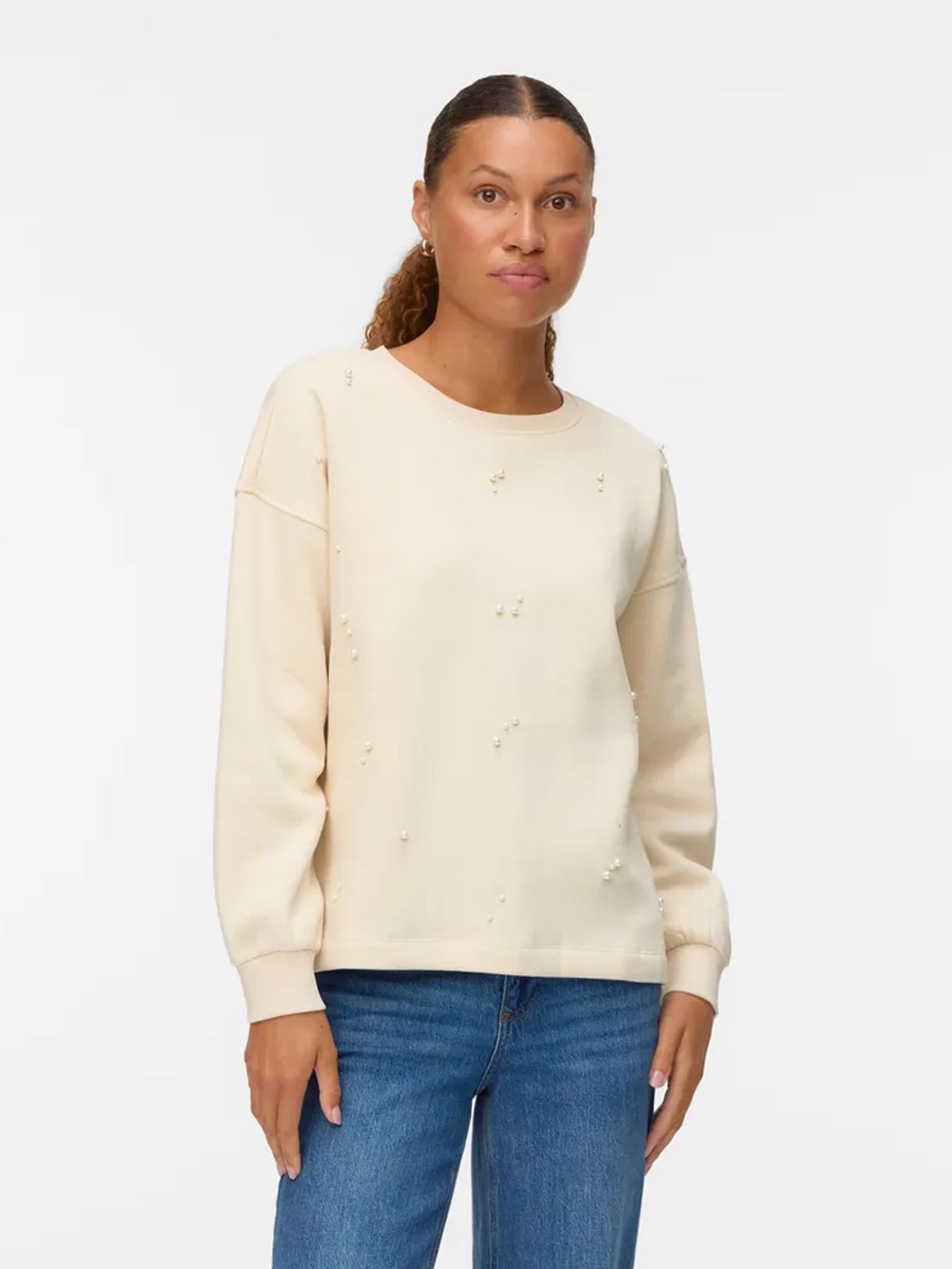 Vero Moda VMFATILDA L/S SWEATSHIRT JRS BTQ Birch/Dicte 00115260-EKA26011400000164