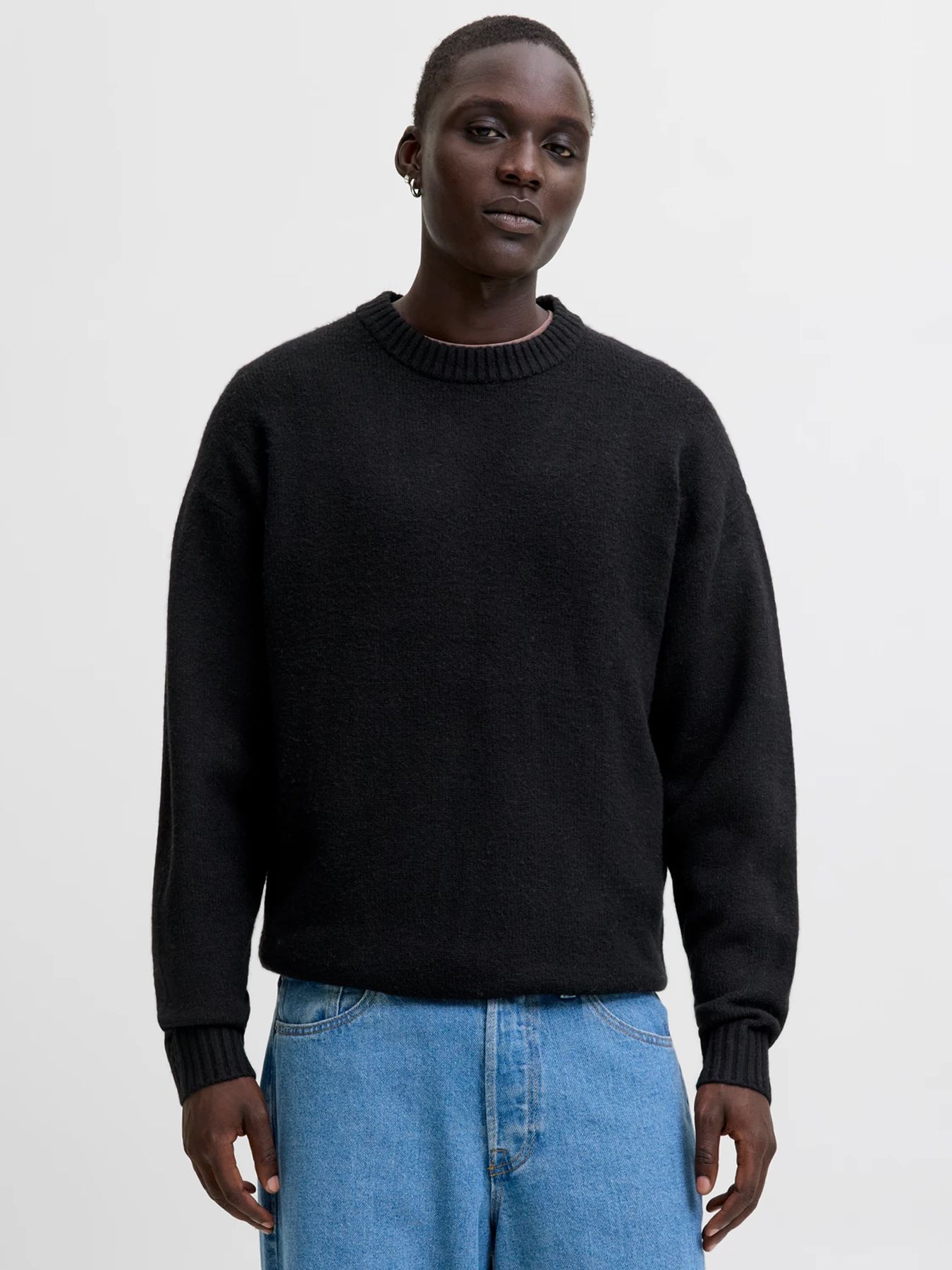 Jack & Jones JCOGRID KNIT CREW NECK Black 00115318-EKA26011400000232