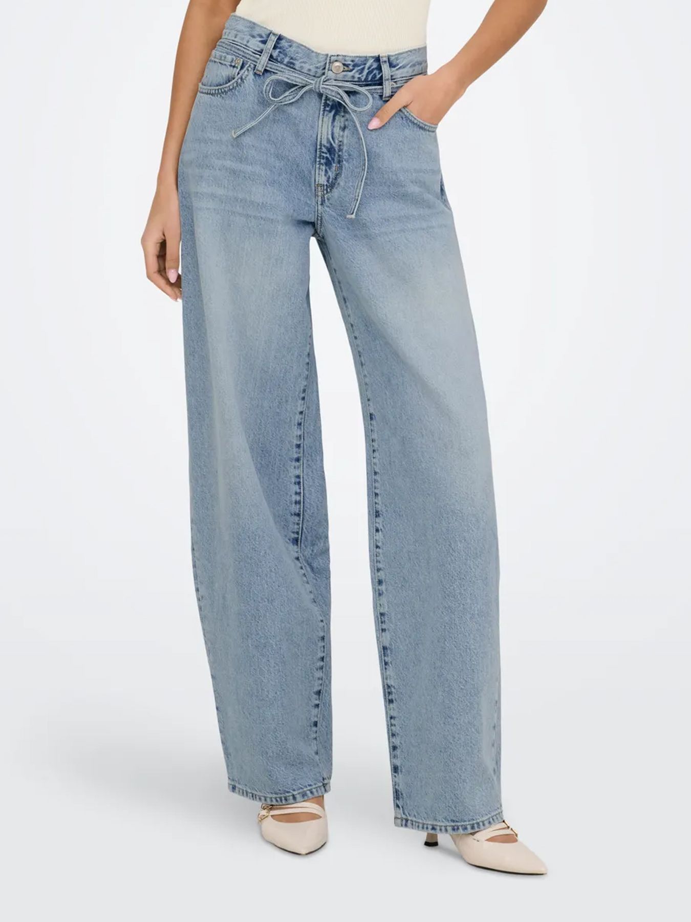 ONLY Dames Onlmadison Blush Hw Crop Wide Cro22 Noos, wit, denim, M / 34L ONLY Dames Onlmadison Blush Hw Crop Wide Cro22 Noos, wit, denim, M / 34L
