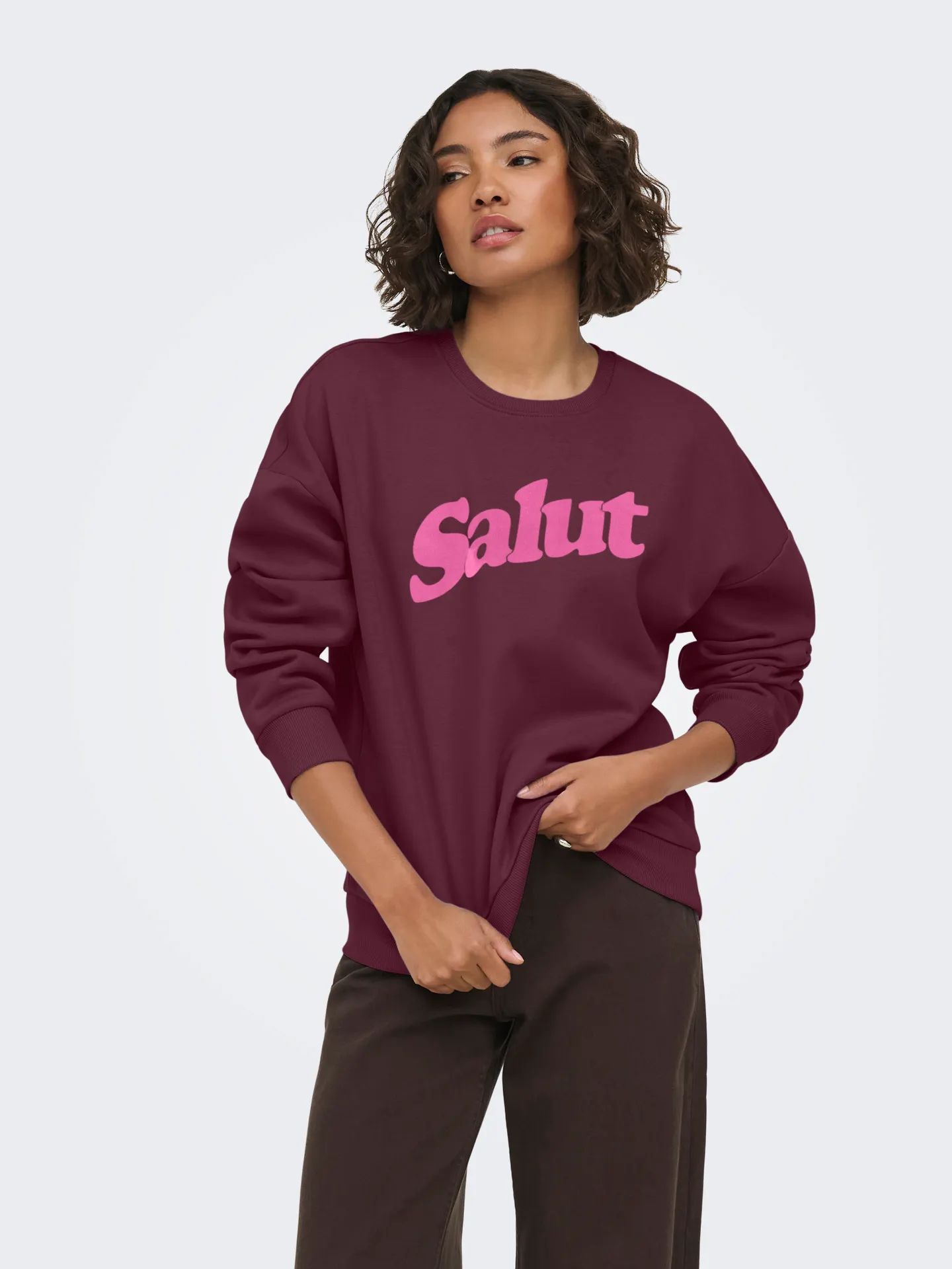 Only ONLZALENTA BOXY L/S BOX CS SWT Fig/MELANGE 00119159-EKA26011400003113