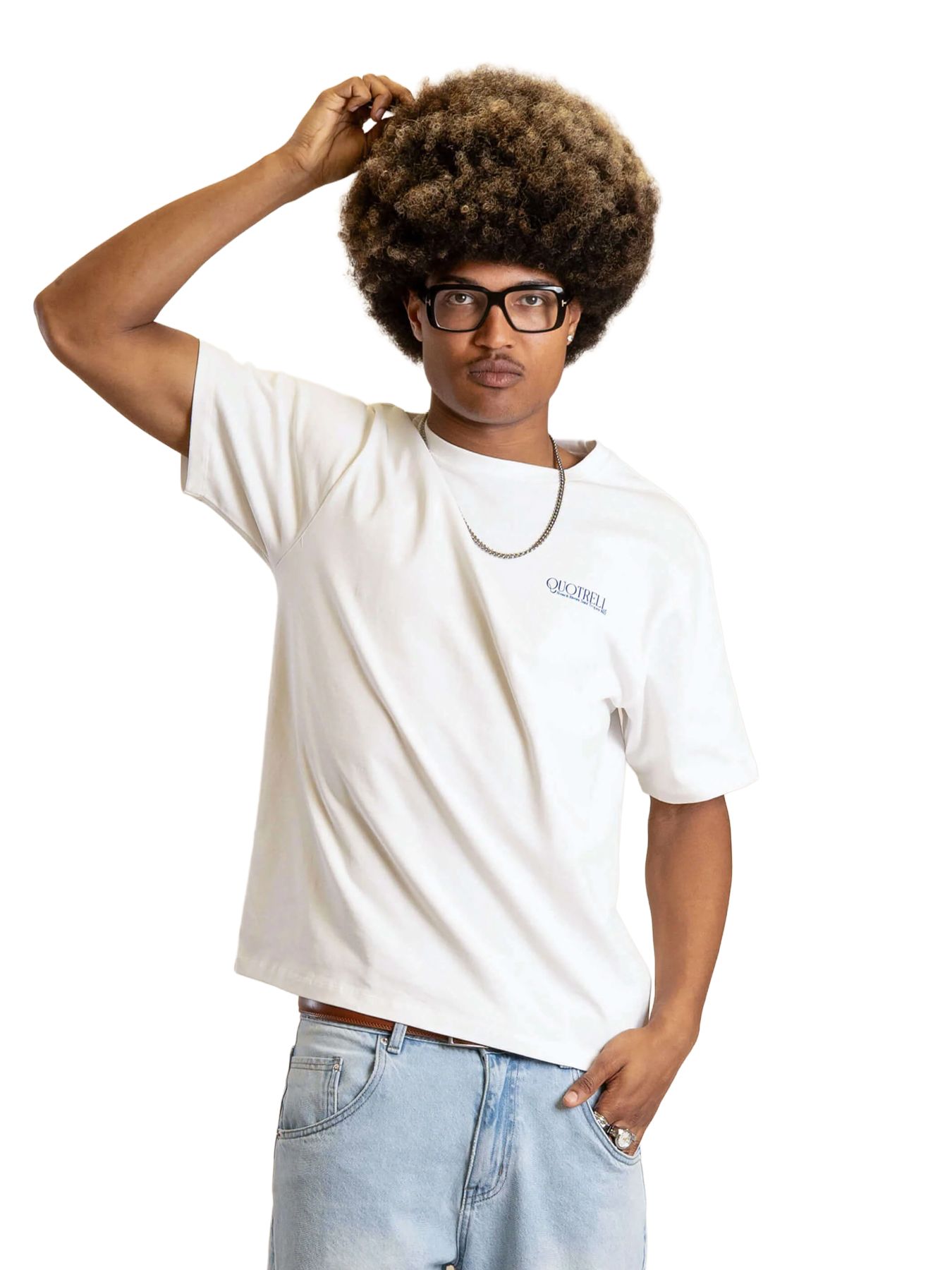 Quotrell Rivera tee White/blue 00112780-WBLU